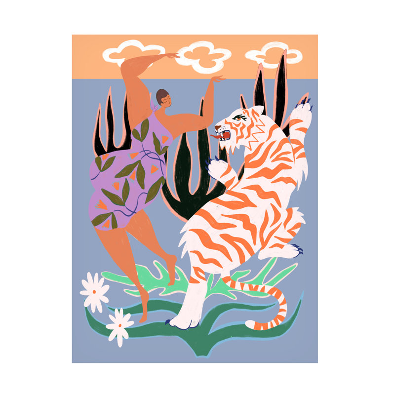«Hello Tiger» sur toile par Arty Guava, H 24 po x l 18 po x P 2 po