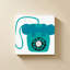«Retro Téléphone Blue» par Jen Bucheli - Impression sur toile-46908583