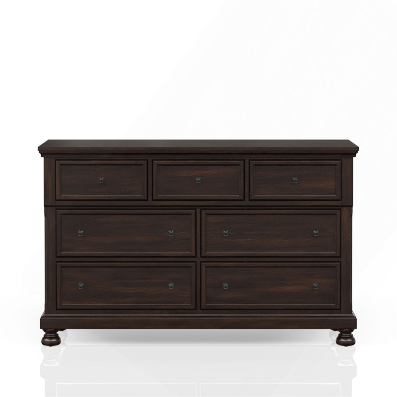 Commode sept tiroirs cerisier foncé, Cerisier