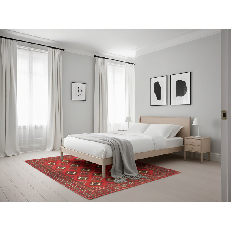 Tapis traditionnel rouge / brun Heyneman, Rectangle 5 pi x 7 pi