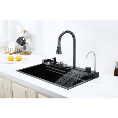 Kitchen Vegetable Sink - 304 Stainless Steel With Cut-out Template Nested Basin