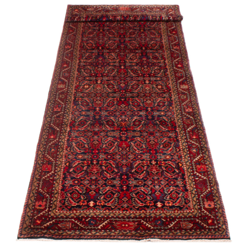 Tapis bleu marine et rouge Andelz 3 pi 10 po x 13 pi 3 po