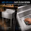 Bac à glace commercial, glacière en acier inoxydable de 61 cm avec couvercle coulissant, bac à glace, seau à glace, contenant à glace, porte-glaçons, avec tuyau de drainage, pour restaurants, pubs, cafés et usage commercial