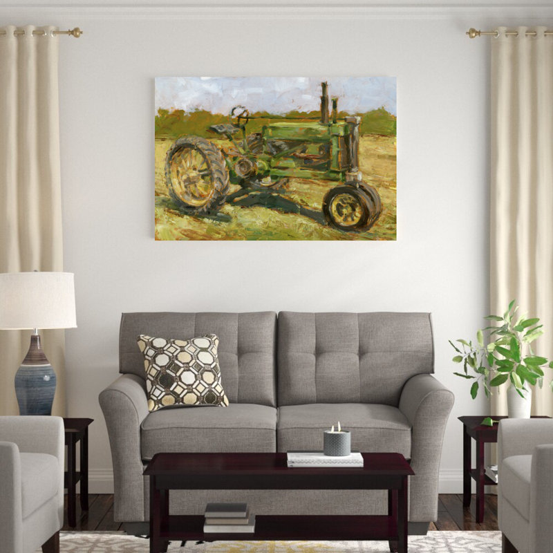 «Rustic Tractors I» par Ethan Harper - impression sur toile tendue, H 32 po x l 48 po