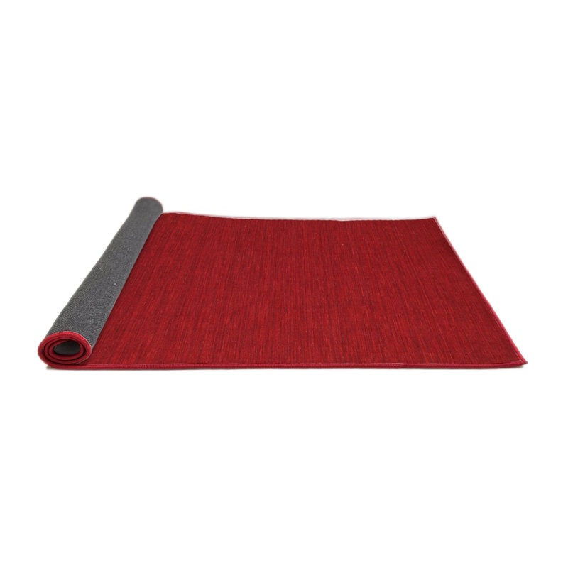 Tapis de zone rouge contemporaine, Rond 6 pi