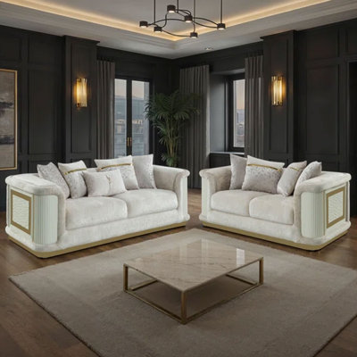Dunning 2PC Living Room Set Cream