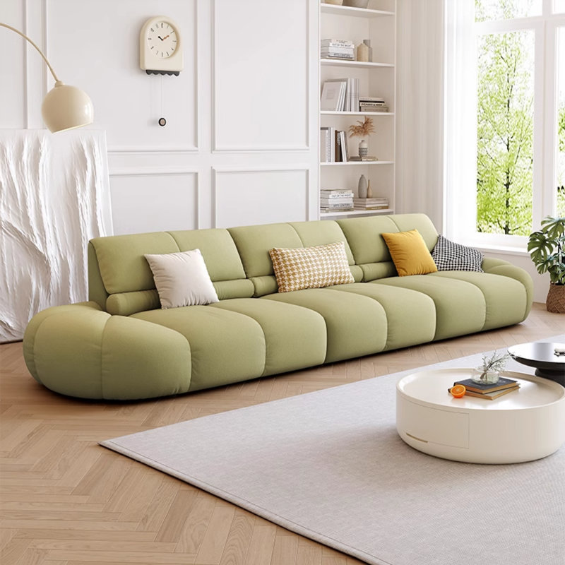 Canapé en tissu décontracté, Vert, H 30,7 po x l 125,98 po x P 37,8 po