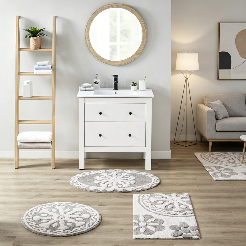 Medallion Cotton Tufted Bath Rug