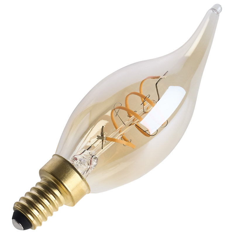 5,5 watts CA11 DEL 2000K candélabre à culot candélabre en verre transparent à filament ambré à intensité variable 120 volts