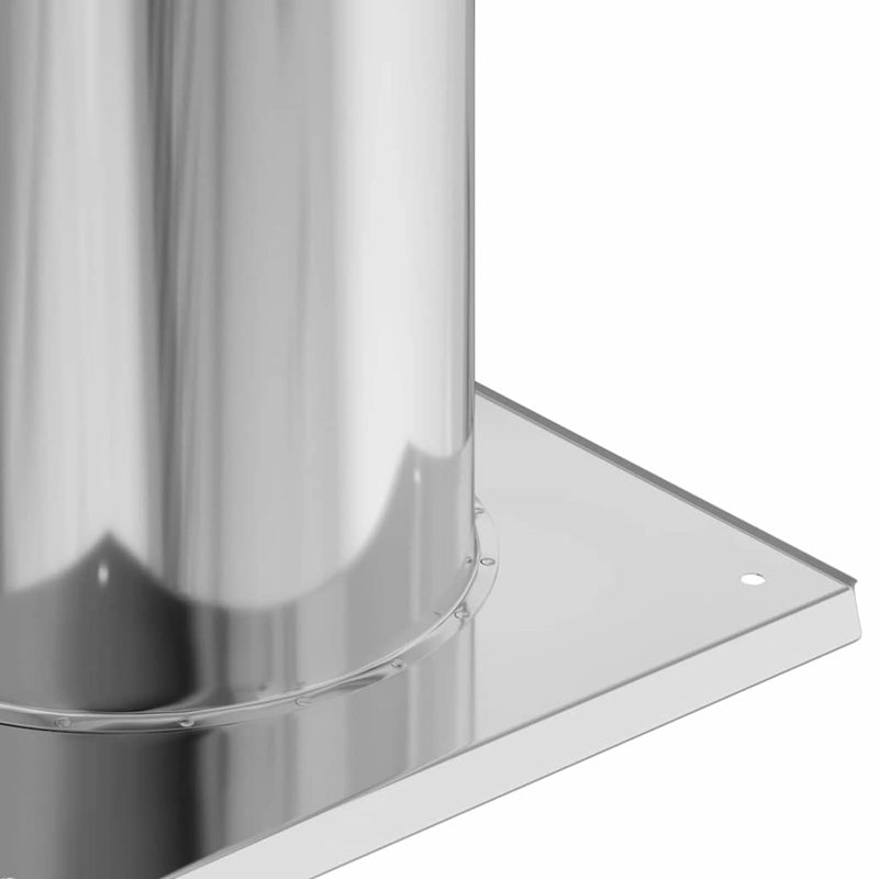 Chimney Head Extension Silver Stainless Steel, 50cm H x 24cm W x 24cm D