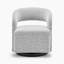 Taulant Retro Upholstered Swivel Accent Armchair with Wooden Base - Stylish Lumbar Design-119338680