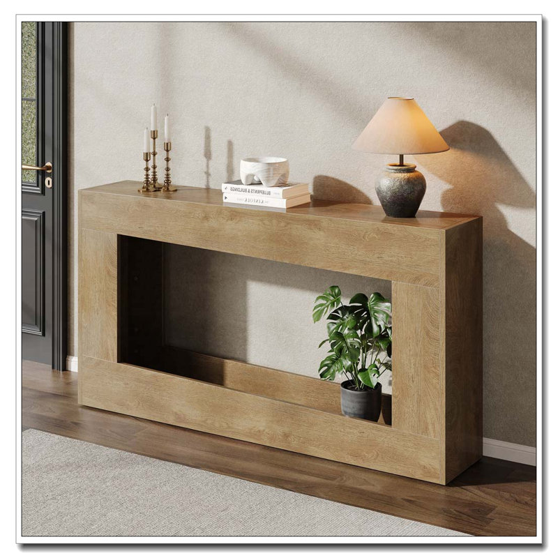 Console de 63 po de long, table d'entrée en bois, Chêne