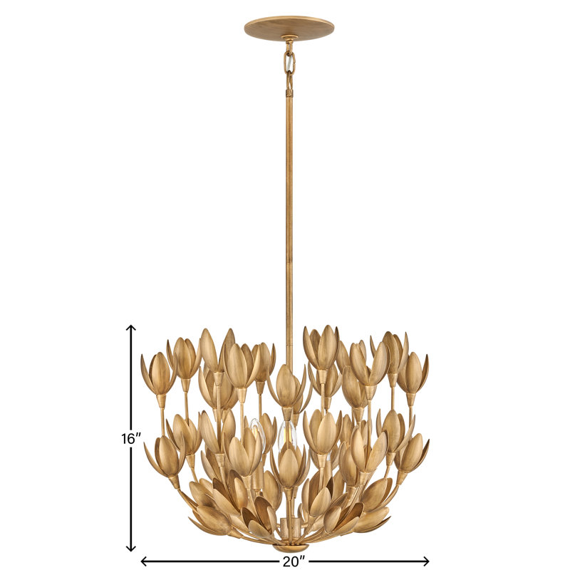 3 - Light Pendant, Burnished Gold