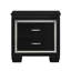 Table de chevet glamour en noir avec 2 tiroirs et ornements en faux alligator pour une chambre à coucher élégante-843035477