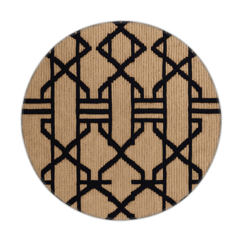 Trellis Brown Indoor and Outdoor Area Rug, Rectangle 5' x 7'