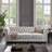 Chesterfield Sofa Beige Linen Fabric