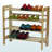 Ibbine Natural Finish Solid Wood 4-Tier Stackable Shoe Rack, 25.55" H X 27.71" W X 11.25" D