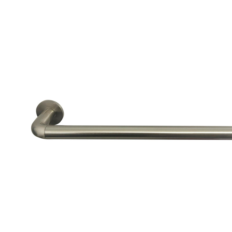 Dedman 100% Stainless Steel Single Curtain Rod, Silver, 48" - 86" W