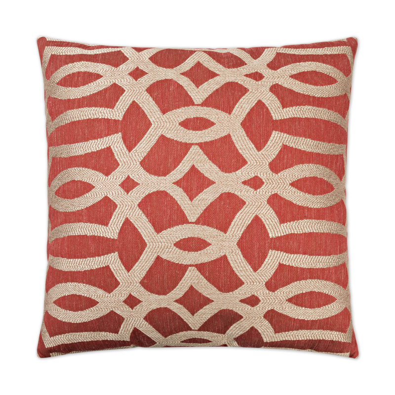 Red and Gold Polyester Lumbar Throw Pillow