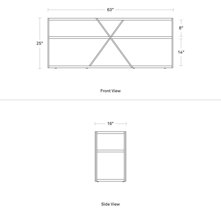 NeedWant Long and Low Shelving, Modern Storage Furniture