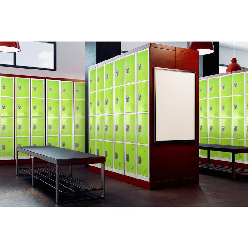 Green 72'' 4-Tier Steel Freestanding Locker with Key Lock