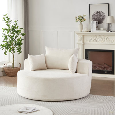 Canapé-lit simple 55 po en chenille éponge, sans assemblage requis, fauteuil-lit moderne moelleux pour le salon, la chambre à coucher, le salon et la salle de projection (pas une chaise pivotante)