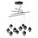 Chrysalis 10-Light Small Crystal Mobile Pendant - White - Black Crystal - Long Overall Height