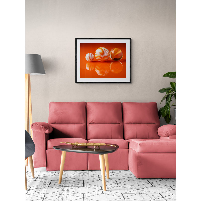 Marbles Print by Philippe Monthoux, Black Single Picture Framed Paper, 24" H x 30" W