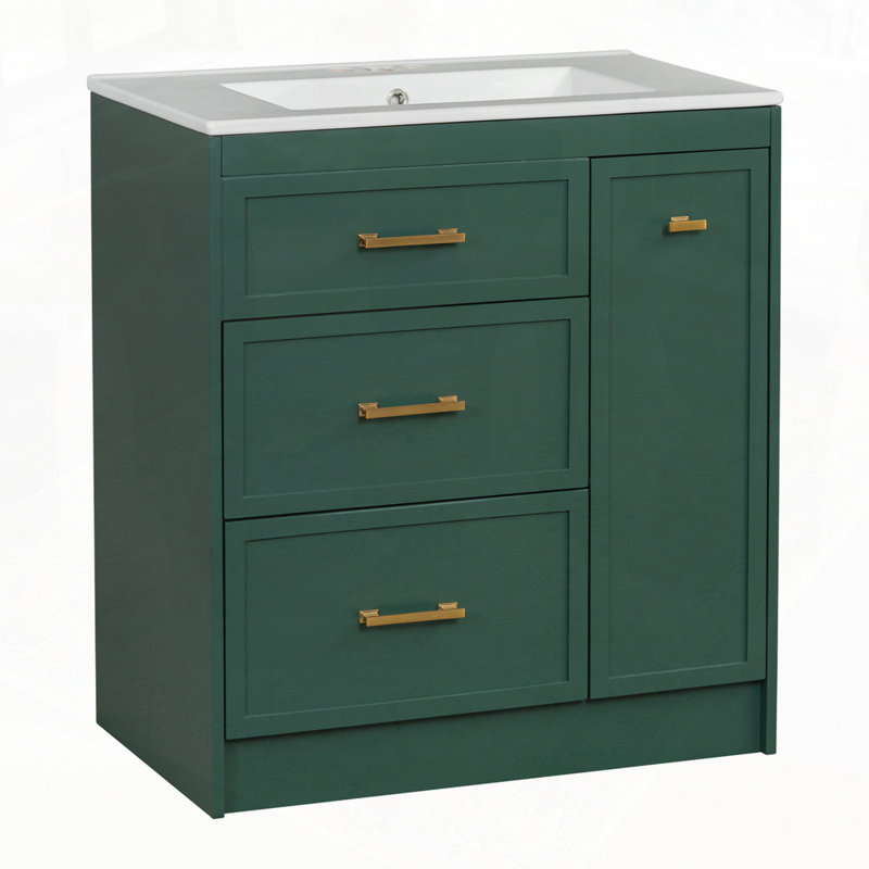 Ensemble de meuble-lavabo pour salle de bain, Vert