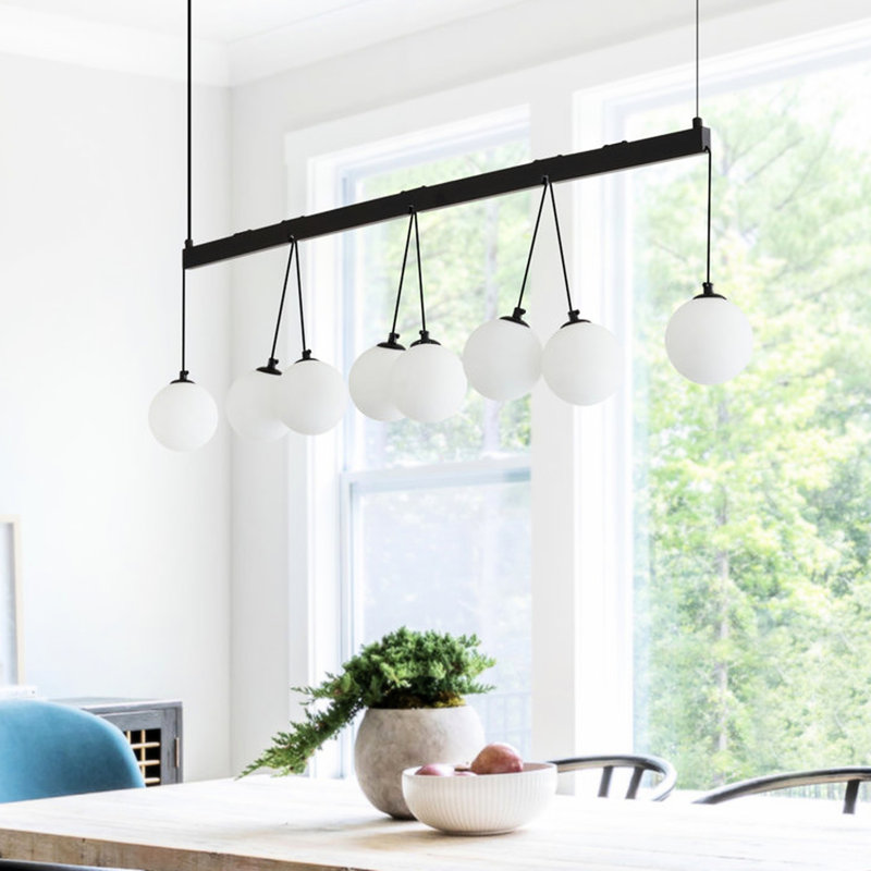 Noir 8 - globe - surface nettoyable avec essuie-tout pour la réception et le câble de restaurant à longueur réglable