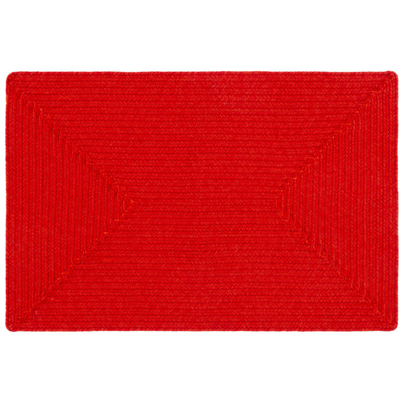 Tapis d'intérieur / extérieur tissé à la main Performance de couleur unie Graddy, Carré 6 pi