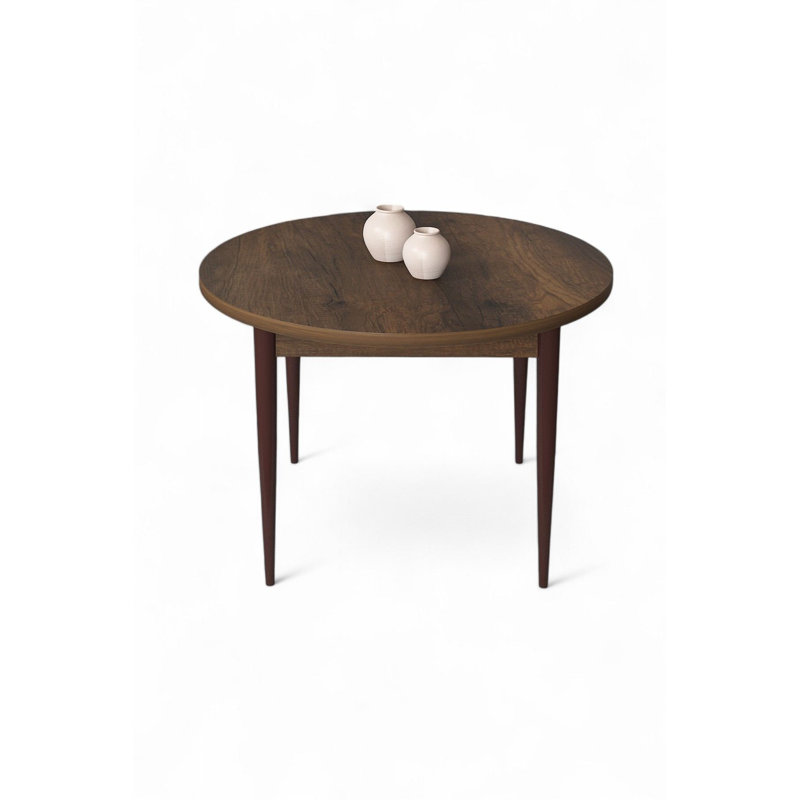 Table de salle à manger élégante avec pieds en métal, finition baroque et brune, 35,4 po x 29,5 po x 35,4 po | Fabrication en carton 100%, conception traditionnelle de couleur unie | Parfait pour les réunions de famille et les salles à manger élégantes