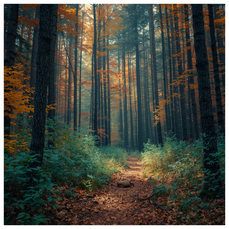 Coussins décoratifs Autumn Forest Pathway, 14 X 14 pouces