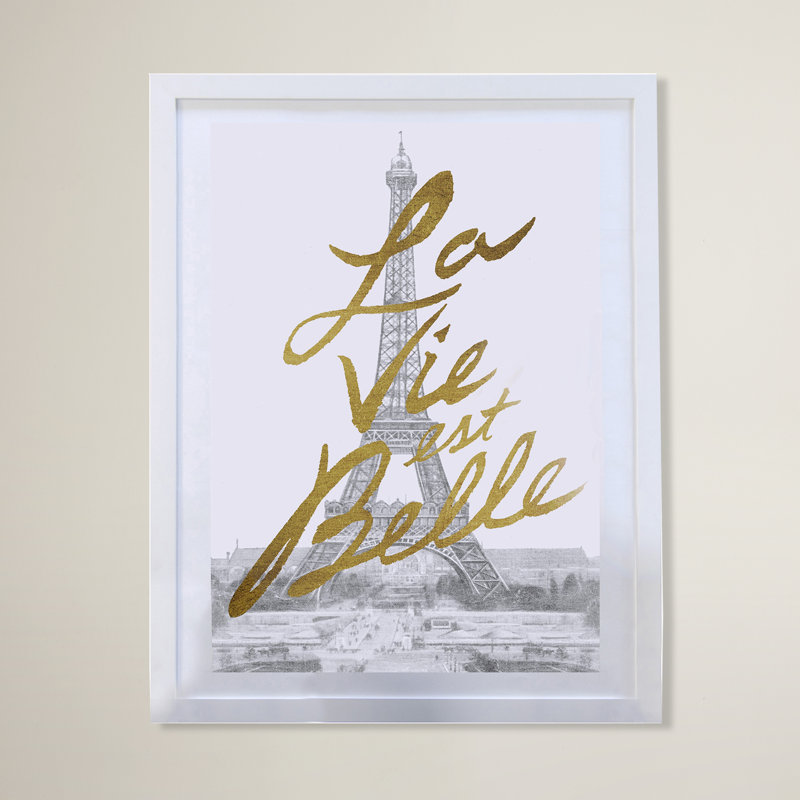 «Gilded Paris», reproduction d'impression encadrée, H 24 po x l 16 po x P 1 po, Papier encadré blanc