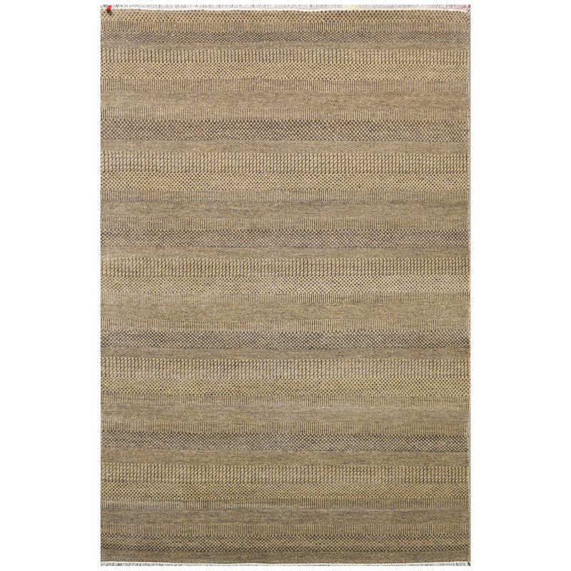 One-of-a-Kind Rectangle 6'1" x 9'1" Area Rug in Brown/Light Gray