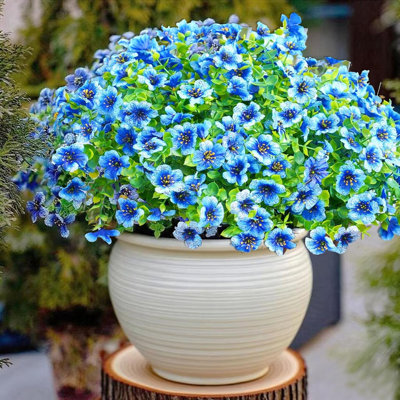 16 Bundles Artificial Flowers for Outdoors, UV Resistant Fake Plants Flowers Greenery Shrubs Plants for Decoration Outside Plants Hanging Planter Home Garden Decor