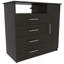 Ensemble de chambre à coucher 3 pièces, commode 4 tiroirs Rioja + 2 tables de chevet Omaha, noir