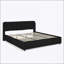 Lit plateforme rembourré avec rangement et tête de lit hydraulique, tissu chenille, noir-842373891-842373889