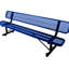 Banc d'extérieur robuste de 2,4 m (8 pi) - Couleur bleue, résistant aux intempéries pour pelouse et terrasse, assise de 2,4 m (8 pi) en métal recouvert de plastique, résistant aux dommages