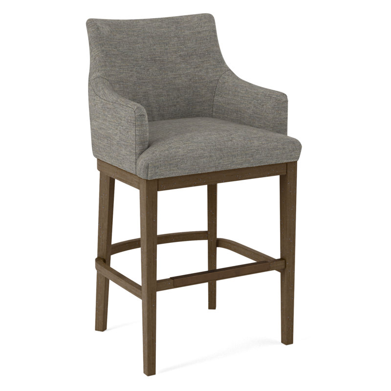 Upholstered Stool, 61630-74, Weathered Gray