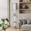 Floor Lamp with 3 Layers Wooden Shelves, Modern 160cm Standing Light Reading Lamp for Living Room-1073875170