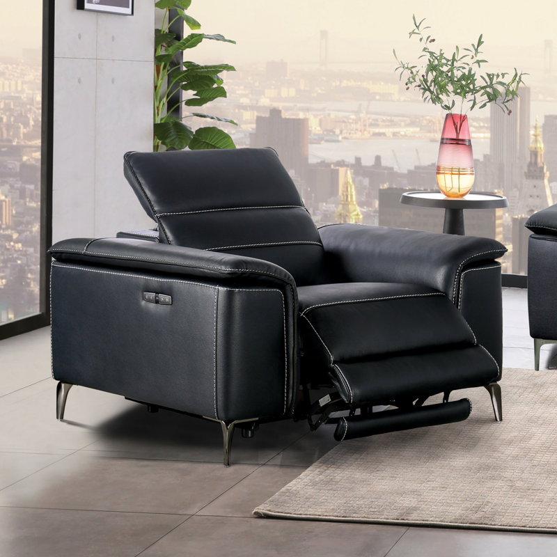 Fauteuil inclinable électrique Chelita, Similicuir noir