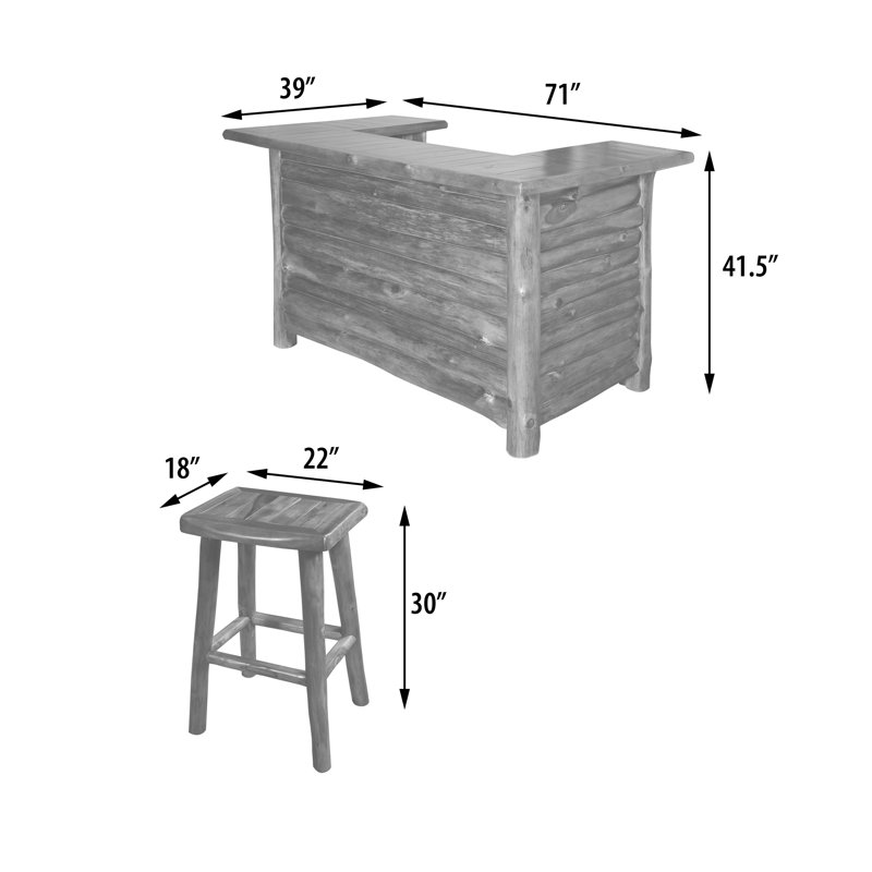 Ensemble de bar avec rangement pour le vin Duddleston