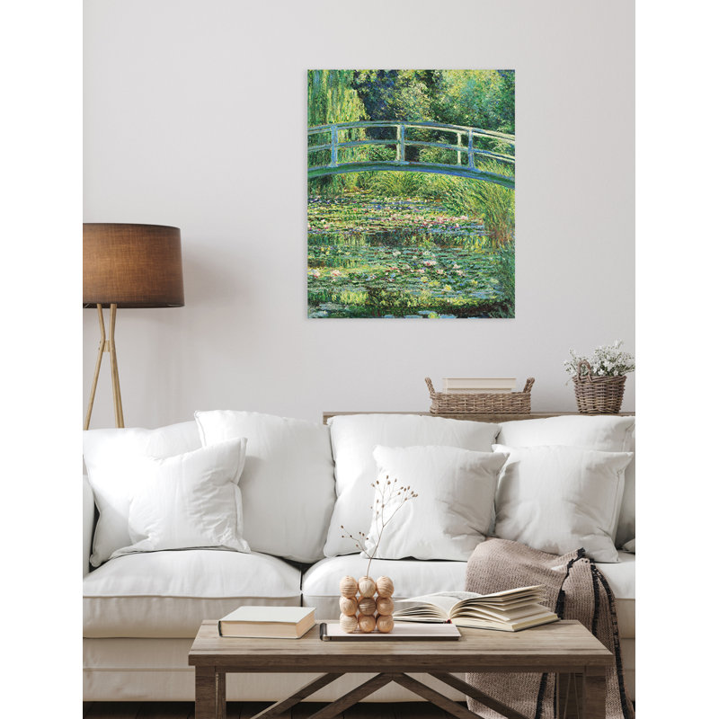 Le pont japonais sur toile par Claude Monet, reproduction, H 24 po x l 20 po x P 0,75 po, Toile tendue