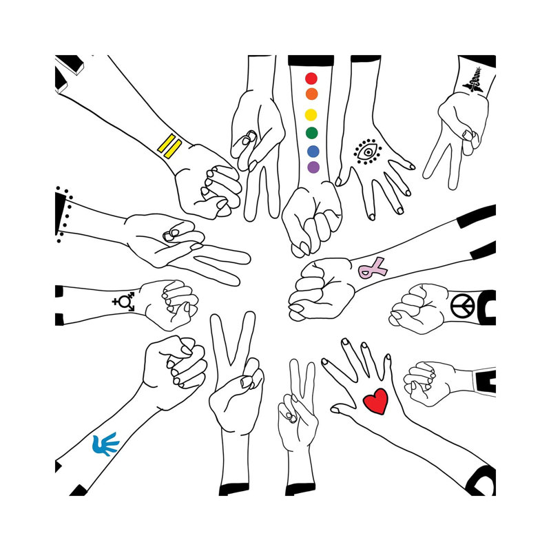 " Together " by Notsniw Art, Wrapped Canvas, 48" H x 48" W x 1.5" D, No Mat