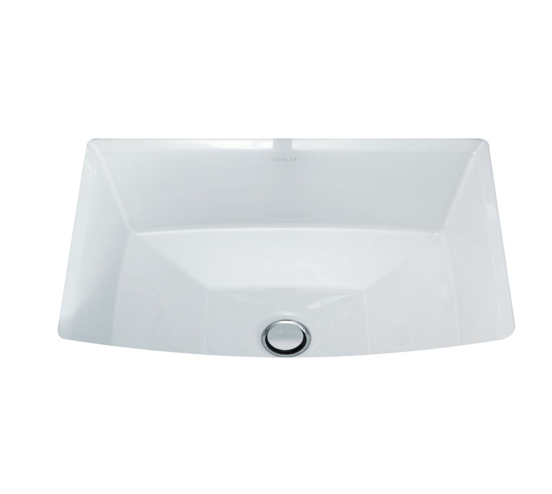 Archer® Vitreous China Rectangular Undermount Bathroom Sink with Overflow, White