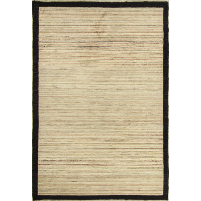 Tapis beige noué à la main de haute qualité