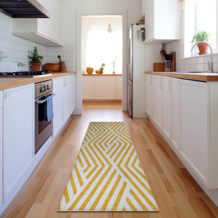 Premium Machine Washable Cerrito AMF550 Yellow Rug