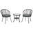 Outdoor Leisure Set, 2 Rattan Single Chairs With A Glass Round Table, Perfectly Suited For Patios, Balconies, And Courtyards-2093685141-2093685140