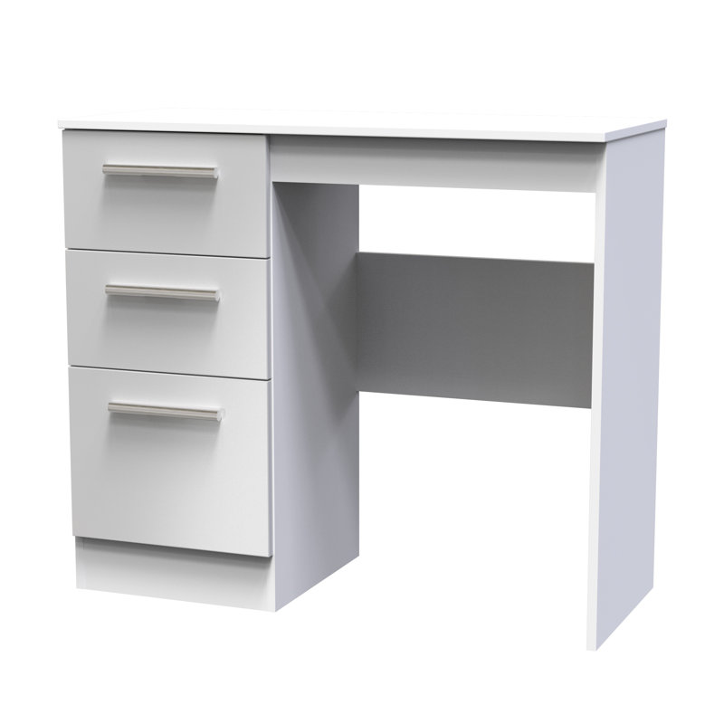 Fully Assembled Chesler Dressing Table, Grey Gloss White